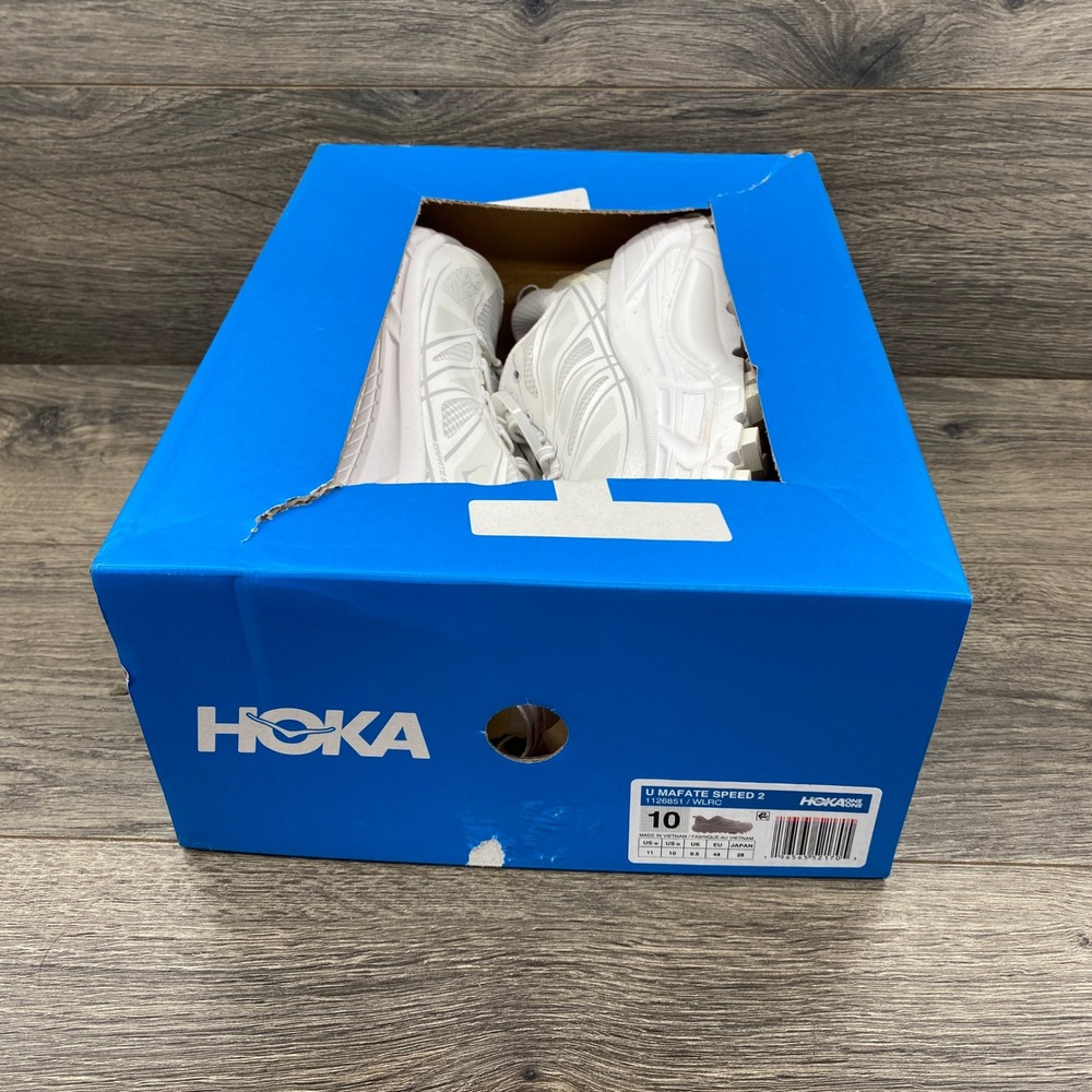 Hoka Mafate Speed 2 Trail Running Shoes Mens 10 White Lunar Rock 1126851 WLRC